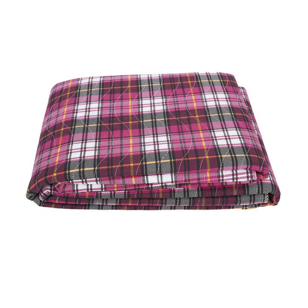 Incontinence Bed Pad Purple Plaid Washable Reusable Heavy Absorbency Hospital Bed Pad for Home Hospi