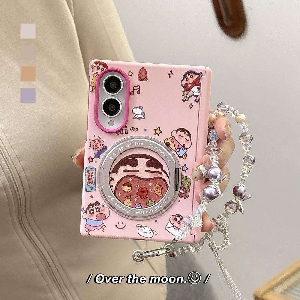 Funny Crayon Shin-chan Magnetic Phone Case for Samsung Galaxy Z Fold 8 fold 8Cover With Magsafe Stand Chain Case Shockproof Cove