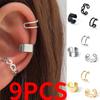 9 шт. комплект серег три серьги-клипсы модные полые золотые роскошные элегантные вечерние девушки-студенты милые серебряные сексуальные серьги комплект вечерние подарочные серьги