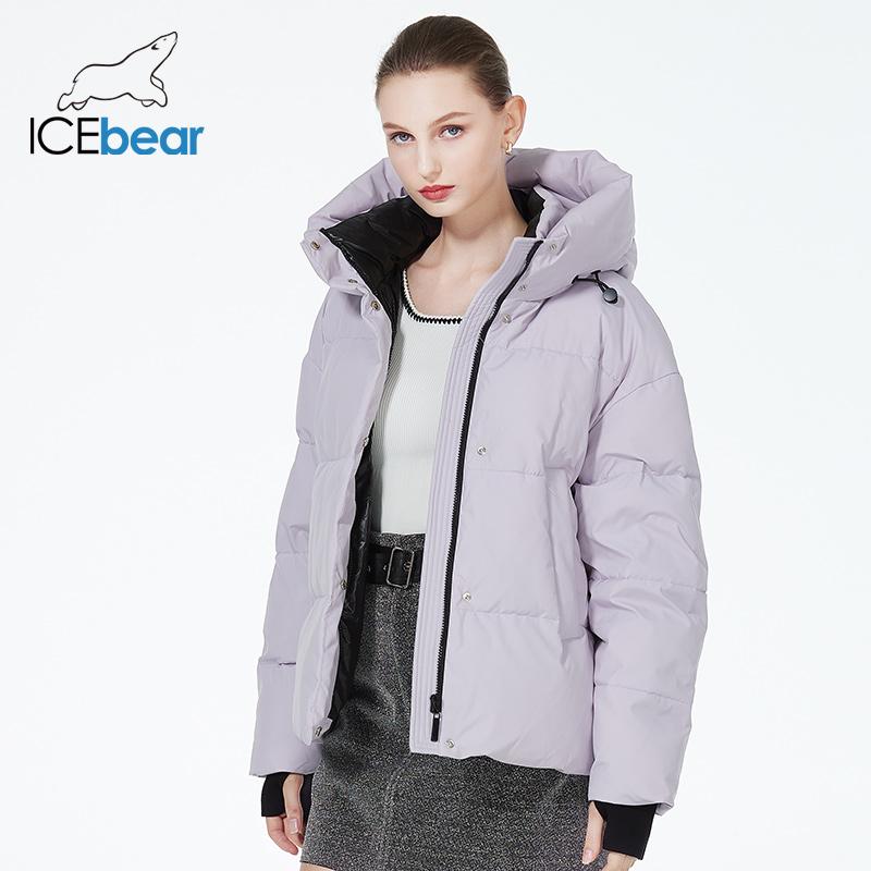 ICEbear 2023 новые зимние куртки, короткие стильные ветрозащитные хлопковые пальто с капюшоном для женщин GWD3708I