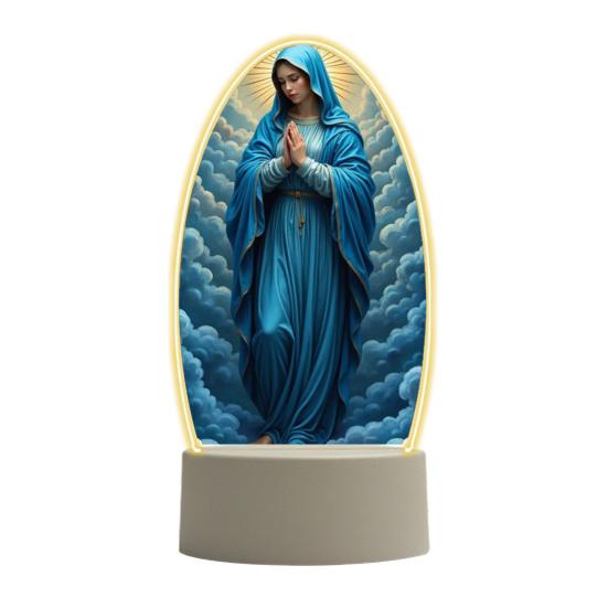 Guadalupe Virgin Prayer Lamp USB Powered Warm Light Soft Glow Catholic Night Light LED Religious