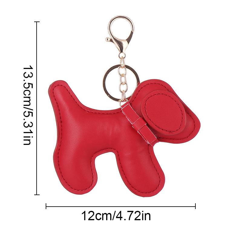 Женщины Девушки Подвеска Креативный Однотонный Сумка Украшения Брелок DIY Мультфильм Собака Милый PU Кожа Модный Подарочный Аксессуары