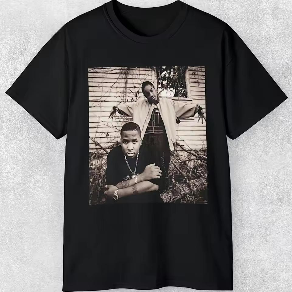 90s Retro Hip-Hop Print T-Shirt - Retro rap music theme, featuring iconic 90s rapper graphics, loose unisex style