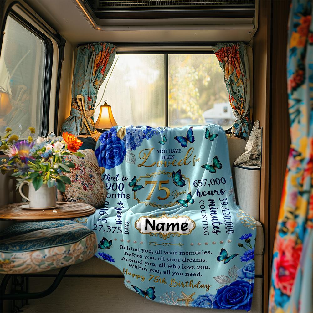75Th Birthday Celebration Blanket Durable Comfort For Sofa Couch Office Bed Picnics Ideal For All Seasons Stylish Decor Perfect Gift For Relatives And