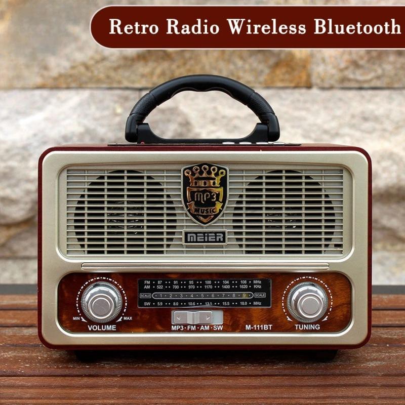 111BT Ретро Беспроводной Bluetooth Динамик FM Радио Портативное Радио для Улицы Вставка Карты USB Флеш-Накопитель