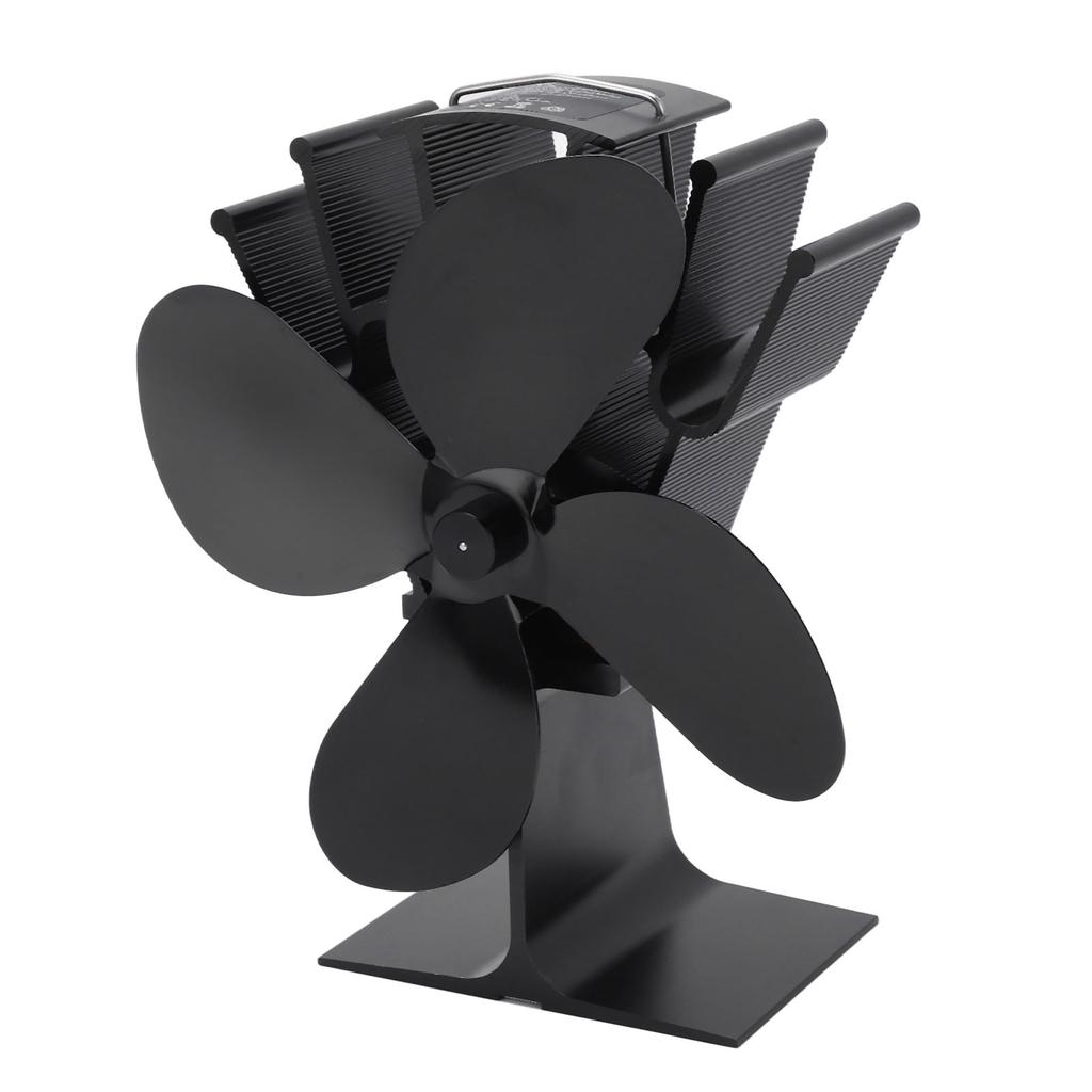 4-лопастной вентилятор для печи с подогревом, бесшумный, экологически чистый, из алюминиевого сплава, для камина, для дома, дровяного бревна
