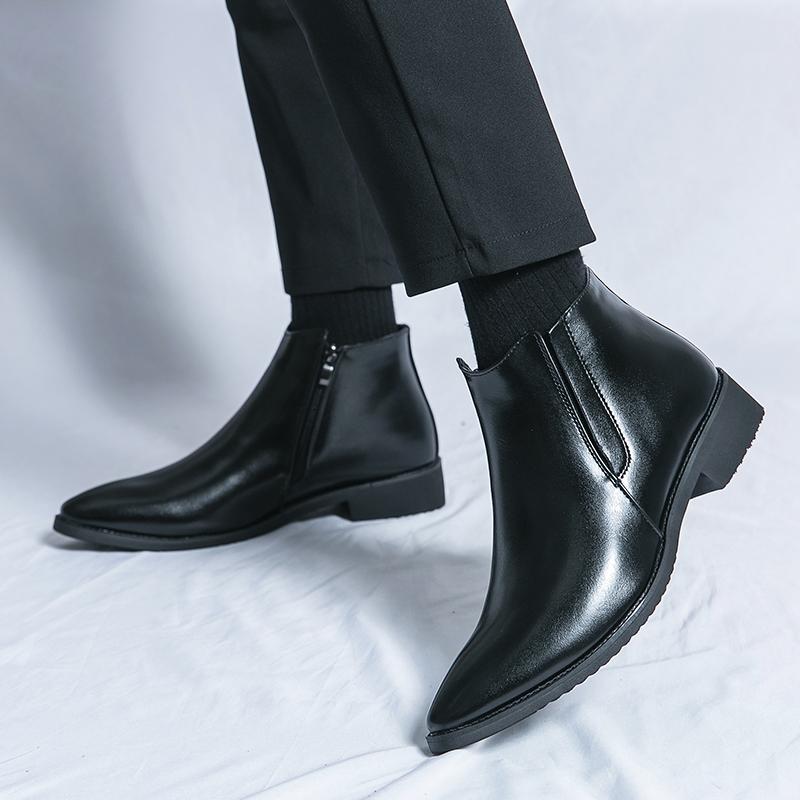 Классические мужские туфли в стиле ретро, мужские ботинки, осенние элегантные модные дизайнерские мужские туфли, удобные мягкие черные ботинки челси