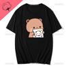 Lovely Bubu Is Throwing Flip-flops At Dudu Since He Teases Bubu T Shirt Bear Tshirt Kawaii Unisex Clothes Unisex Tops Graphic Shirt Unisex