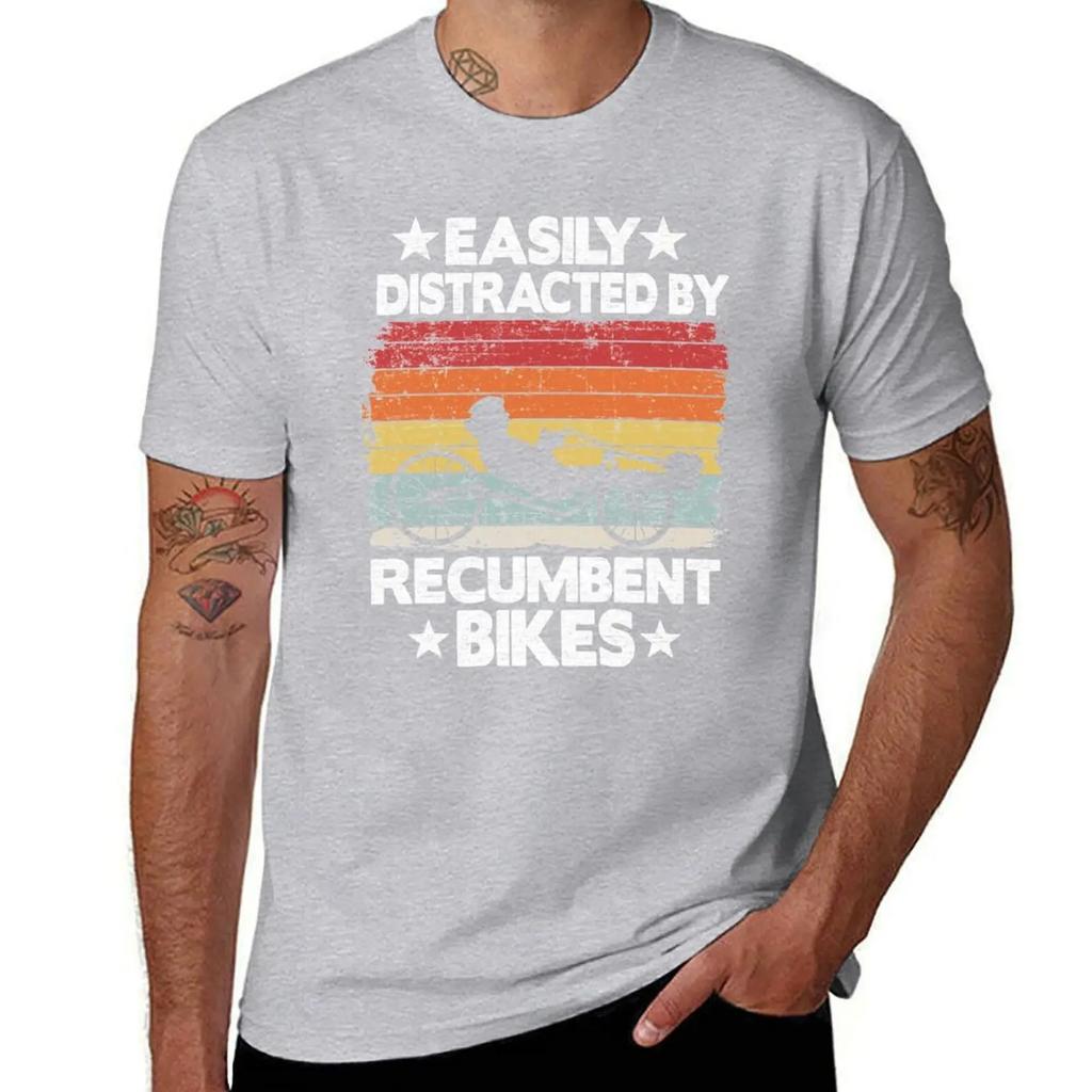 Easily Distracted By Recumbent Bikes Funny Recumbent Bike T-Shirt baggy shirts heavyweights mens champion t shirts