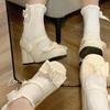 Summer New Bow Mary Jane Shoes High Heels Single Shoes Fairy Gentle Wind Thick Heel with Skirt Wear Jk Shoes