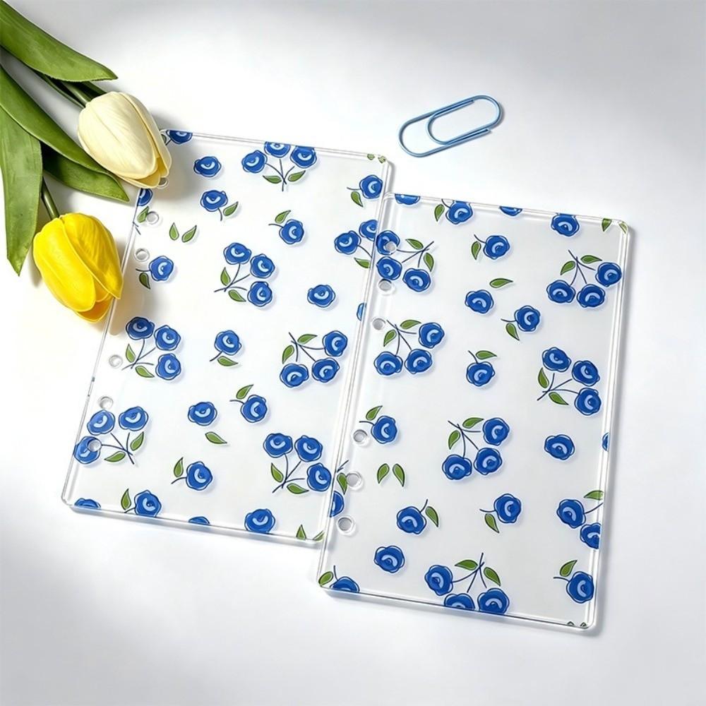 Floral Print Loose Leaf Notebook Transparent Handmade Scrapbook School Office Supplies