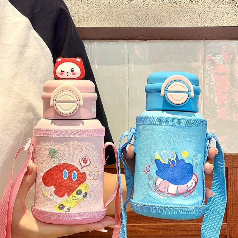 Kids Durable Insulated Water Bottle With Straws And Lock For School And Sports