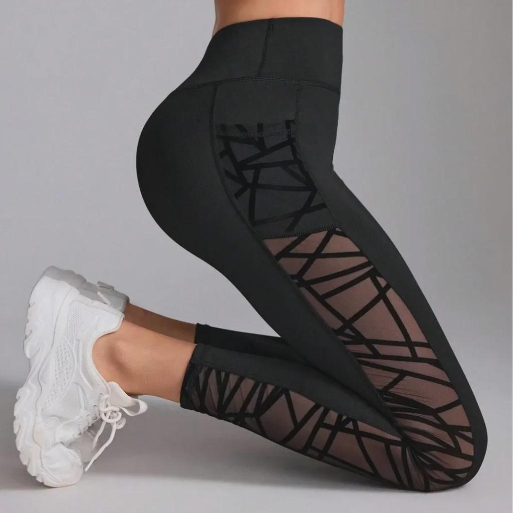 Штаны для йоги с высокой талией и карманами - женские леггинсы для фитнеса с подтяжкой бедер