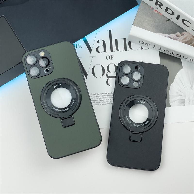 Кожаный чехол-держатель с кольцом для iPhone 14 Pro Max для iPhone 11 12 13 Pro 14Plus противоударный кронштейн с беспроводной зарядкой