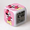 Cartoon Mickey Mouse Minnie Donald Duck Alarm Clock Small Gifts Color Changing LED Colorful Alarm Clock