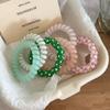 Colorful Sweet Elastic Hair Tie Headwear Telephone Wire Hair Rope Spiral Cord Hair Ring  Lady