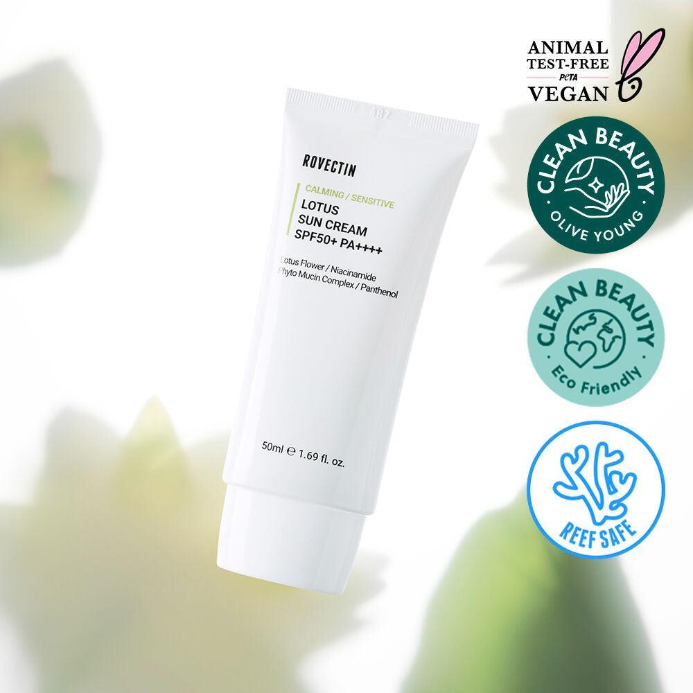 ROVECTIN Успокаивающий солнцезащитный крем Lotus SPF 50+ PA++++ 50 мл