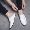 Summer Mens Casual Shoes 2024 New Arrival Genuine Leather Men Muller Shoes Comfy Flats Lightweight Lazy Shoes Outdoor Half Drag
