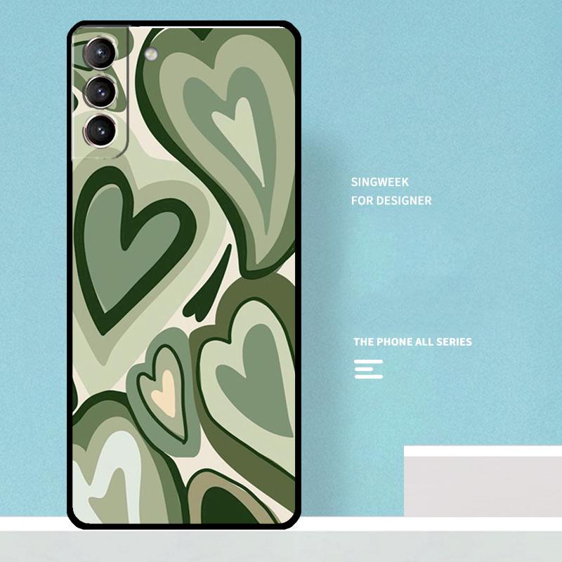 Brown Purple Hearts Swirl Pattern Case For Samsung Galaxy S25 Ultra S20 S21 S22 S23 S24 Ultra S9 S10 Plus S25 FE Phone Cover
