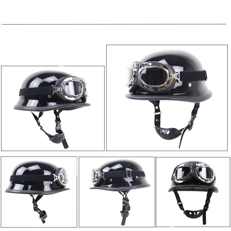 Retro DOT-Certified Half Motorcycle Helmet with Goggles for Outdoor Riding