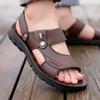 New Hot Sale Men's Sandals Non-slip Genuine Leather Sandals Soft Slippers  Flat For Mens Casual Shoes Sandalias MSA511