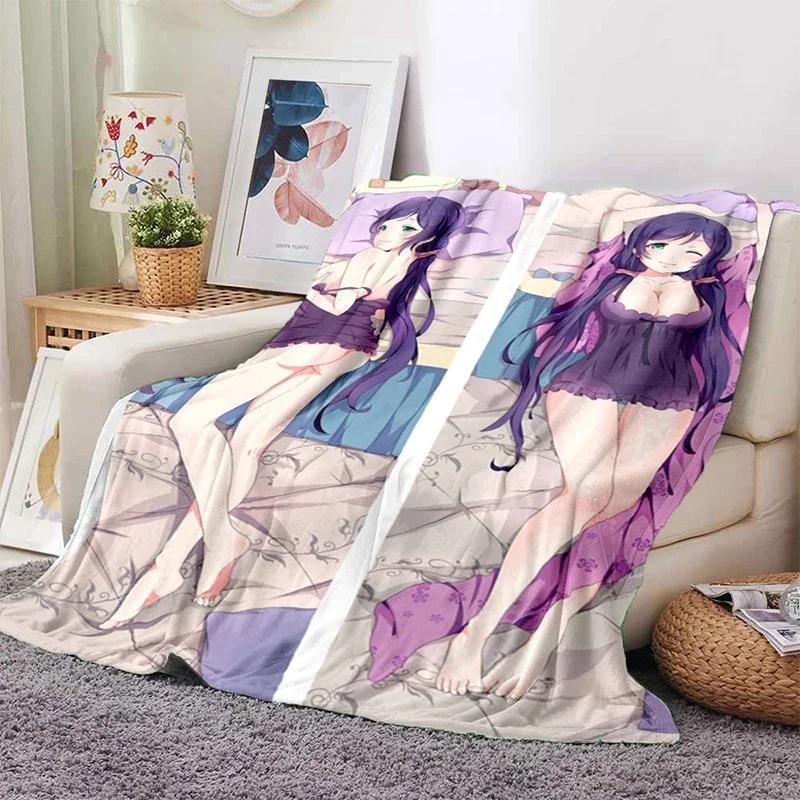 Sexy Anime Girls Blanket Soft Plush Flannel Throws Blankets for Sofa Bed Couch Best Gifts All Season Light Bedroom Warm Decke