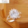 Популярные бренды 925 стерлингового серебра кристалл цветок муассанит бриллиант кольца для женщин мода свадьба вечеринка подарки ювелирные изделия