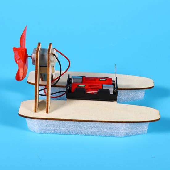 1 набор DIY Wind Powered Boat Model Kit Handmade Wooden Puzzle Hovership