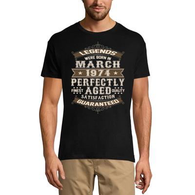 Мужская футболка Legends Born In March 1974 — футболка Perfectly Aged в подарок на 47 лет
