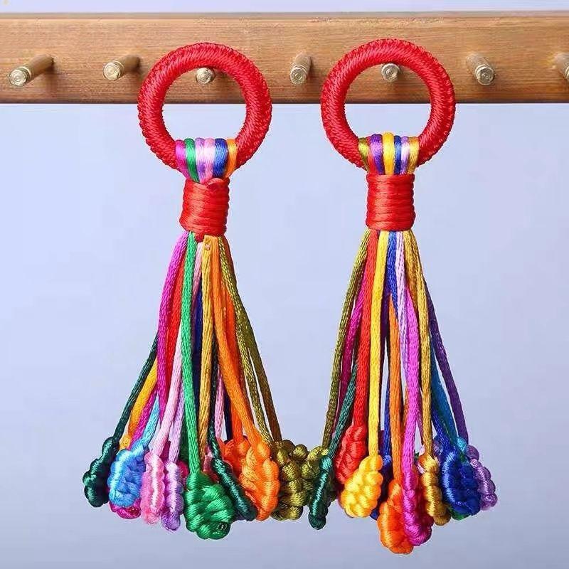 Этнический стиль, пять цветов, ручная работа, брелок, цветная веревка, узел в виде хвоста феникса, упаковка, подвеска для автомобиля, праздничный кулон на лодку Loong, готовый продукт