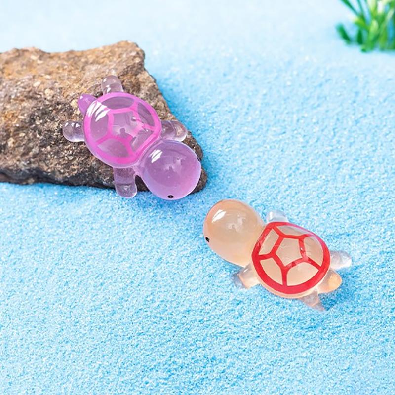 10Pcs Mini Turtles Luminous Ornament Figures Tiny Turtles Micro Fairy Garden Landscape Fish Tank Landscaping Accessories