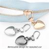 5PCS Sewing Zippers Puller Head Heart Shape Detachable Metal Zipper Slider Repair Kits for Bags Backpack Coat Zipper Pull Tab