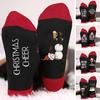 1 Pair Festive Christmas Socks Cute Snowman Bowknot Letters Print Mid Tube Winter Socks Holiday Gift