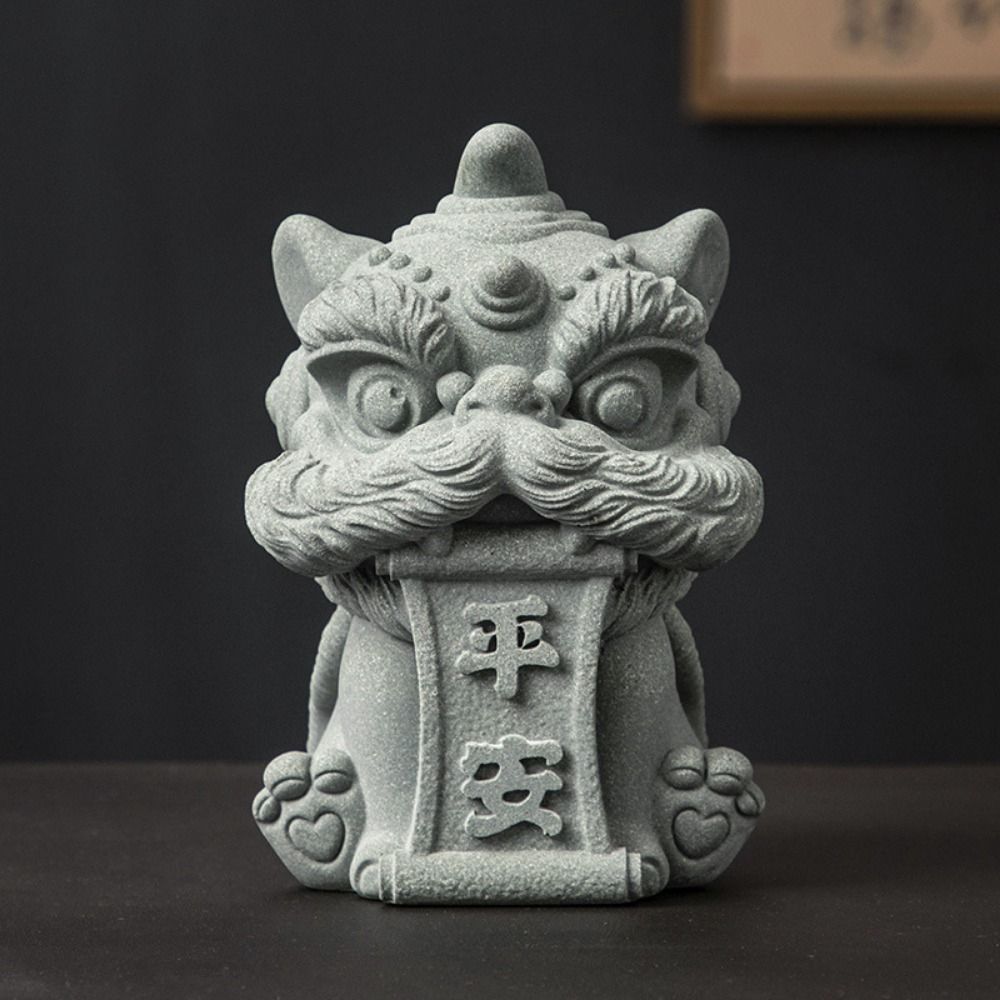 Искусственный камень Статуэтка Льва Пробуждение Арт-объект Лев Талисман Статуя Настольная