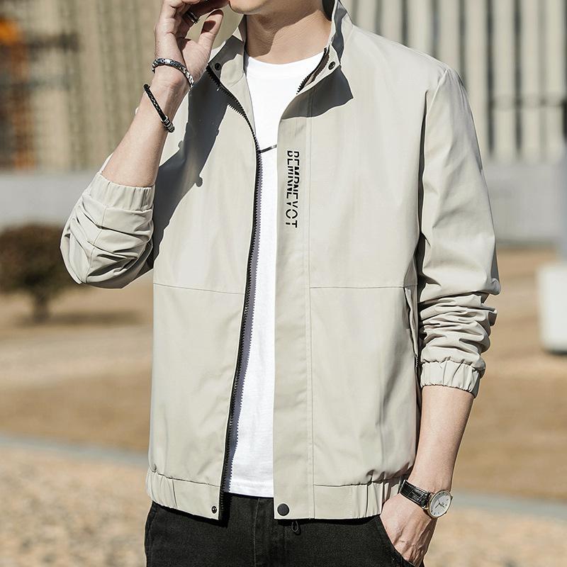 Early Fall Stand-up Collar Jacket Outdoor Casual Trend Men's Jackets Men's Simple Commuting Comfortable Tops