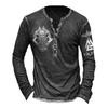 Men's Long Sleeve Punk Style Fashion T-Shirt Spring and Autumn Causal Vintage T Shirts