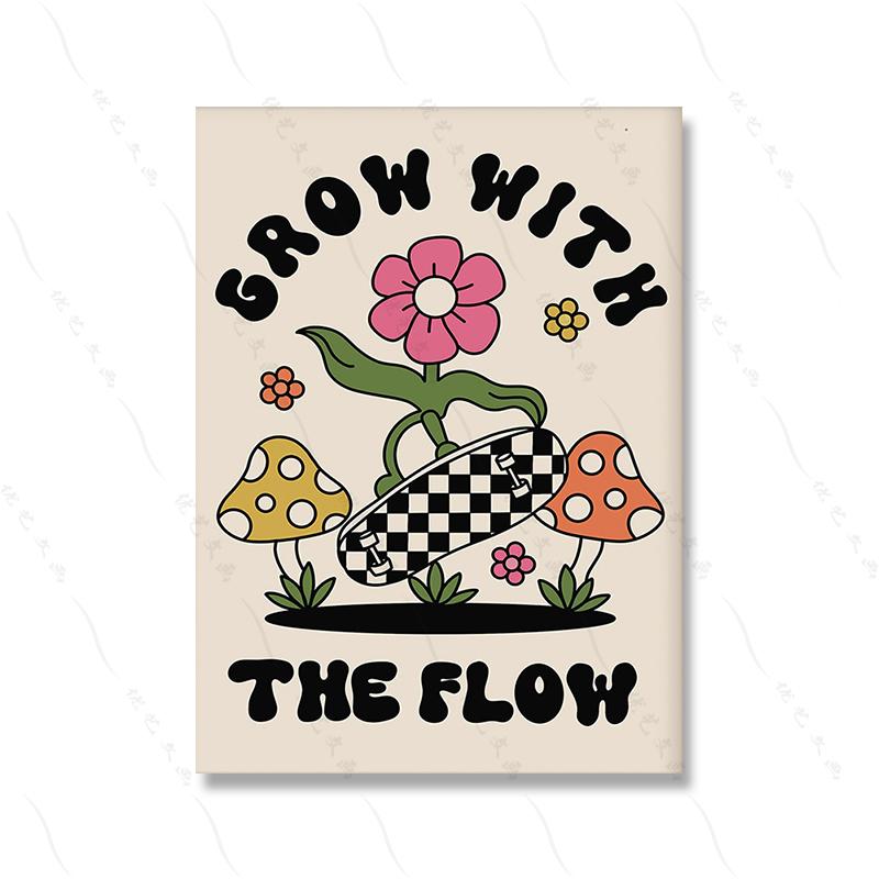 Retro Quote Print Flower Trendy Wall Art Poster Cartoon Kids Room Home Canvas Painting Modern Bear Sunflower Wall Decor Pictures