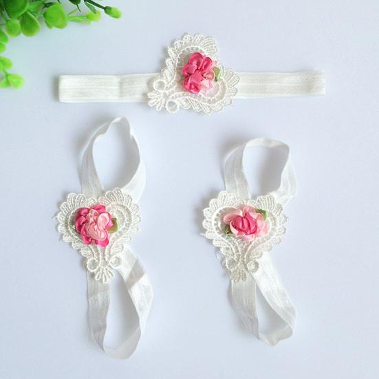 3 шт./компл. головной убор с цветком для ног, разноцветные украшения, милый орнамент, повязка на голову, головной убор для фотографии новорожденных