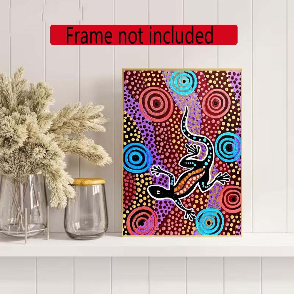 Australian Aboriginal Style 5D Round Diamond Painting Kit Diamond Embroidery Painting Rhinestones Mosaic Frameless Handwork Decoration Arts