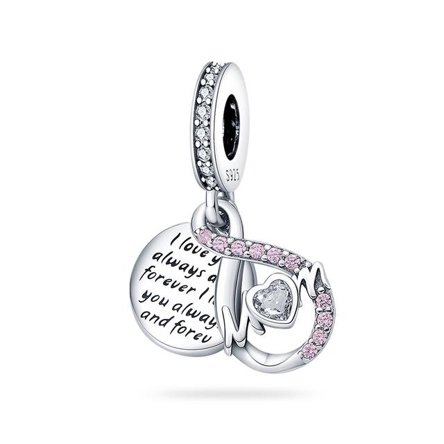 Стерлингового серебра 925 пробы, сердце, лапа животного, прозрачная снежинка, сверкающая корона, подвеска в виде тыквы, подходит для оригинального модного браслета