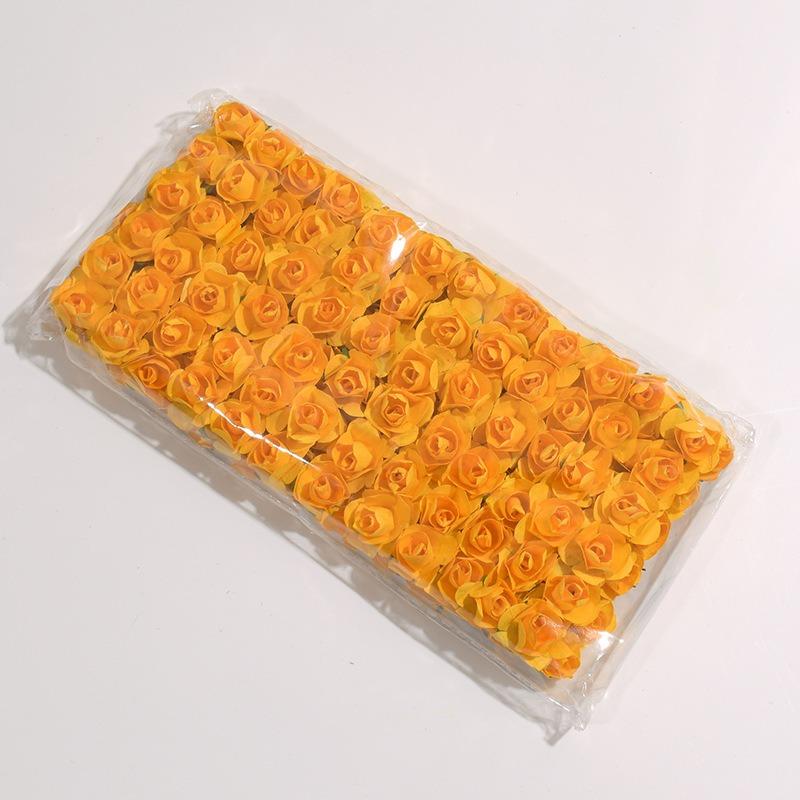144 шт./упаковка сливовые розы маленькие бумажные цветы имитация цветка подарочная коробка конфет декоративная гирлянда ротанговый головной убор своими руками