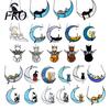 Cute Cat Decoration Acrylic Hanging Pendant with Chain, Animal Ornament for Window Decorative Wall Decor, Lover Gift Home Room Art