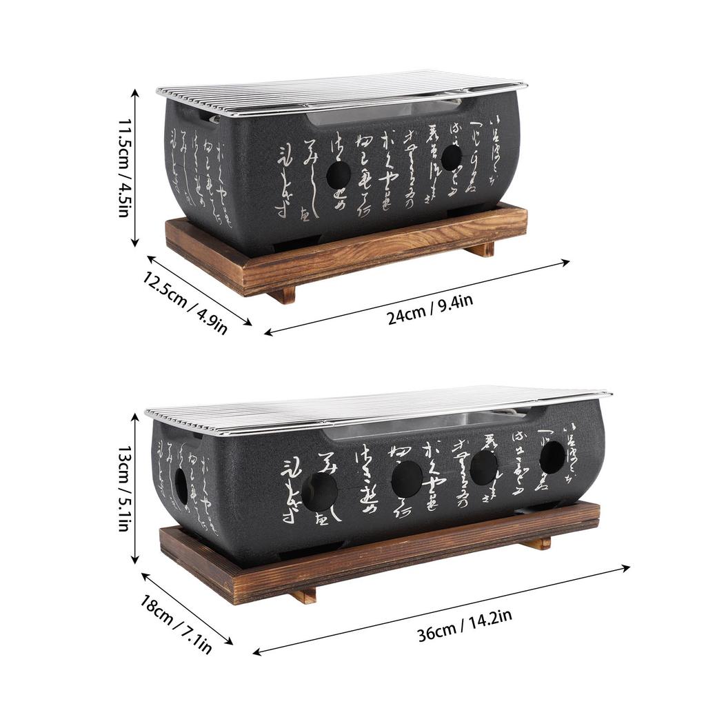 Японский гриль для барбекю Портативный из алюминиевого сплава Быстро нагревающийся Каллиграфия Универсальный уличный гриль для барбекю для вечеринки