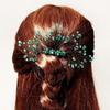 Green Crystal Tiara Rhinestone Hair Comb Flower Leaf Headbands Crystal Hair Combs Bridal Clips