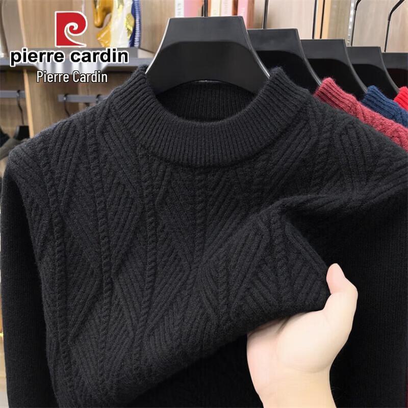 Pierre Cardin Мужской утолщенный вязаный свитер с круглым вырезом