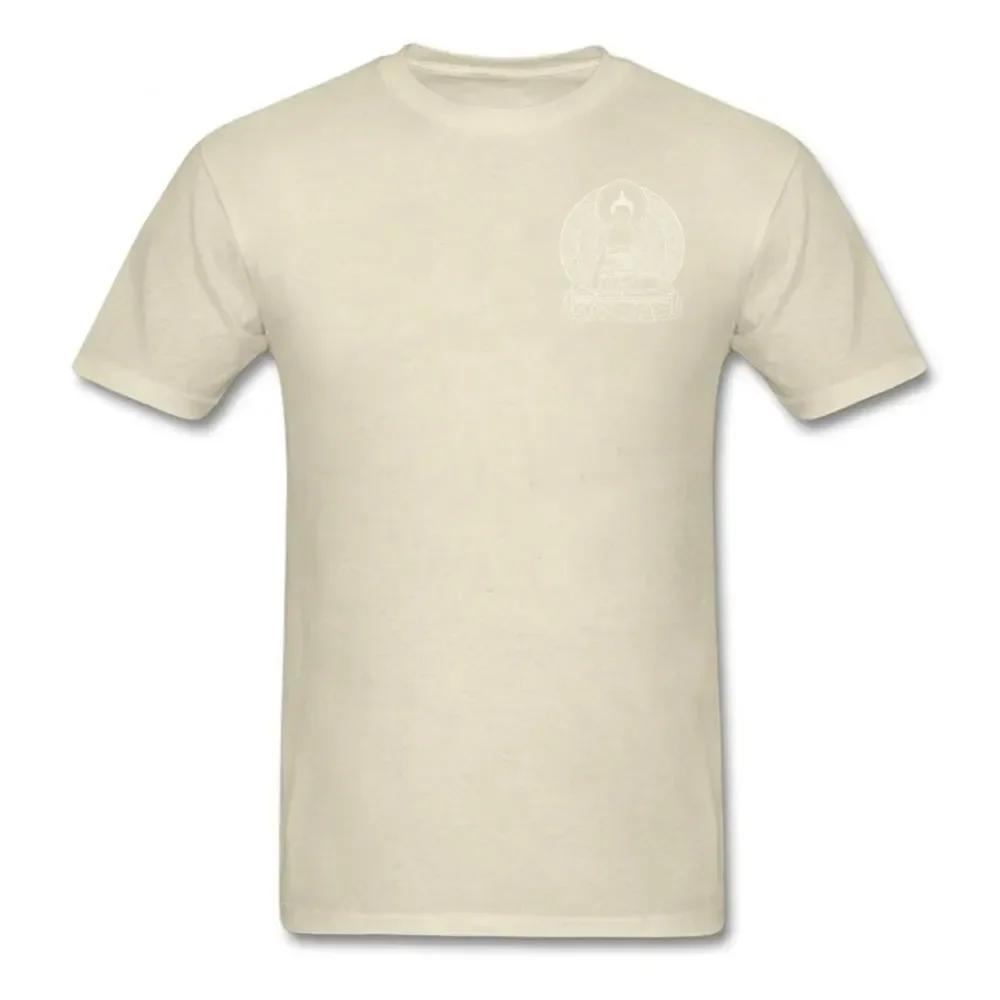 Мужская футболка BUDDHA OUTLINES Черно-белые хлопковые футболки с круглым вырезом Футболка Повседневная футболка с коротким рукавом