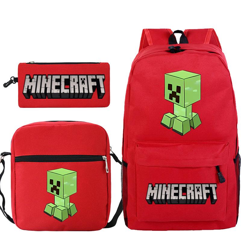 Школьная сумка для детей с принтом Minecraft, сумка через плечо, пенал для канцелярии, набор рюкзаков для студентов