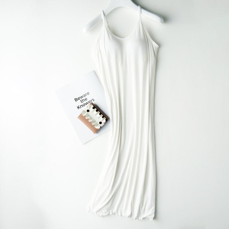 2025 New Nightgowns, One-piece Suspender Skirt with Chest Pad, Female Long Base Skirt Modal, Inner Petticoat, Sleepshirts Summer