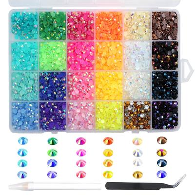 6000 Страз для ногтей Rhinestones BetterJonny 24 цвета Стразы для ногтей Стеклянные детали для декора ногтей Детали для рукоделия DIY Детали для ногтей Украсьте свои ногти (5мм)