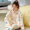 New Women's Pajamas Autumn Long Sleeve Loose Large Size Home Clothes Set Cute Cartoon Home Clothes Cardigan Spring Pajamas Set